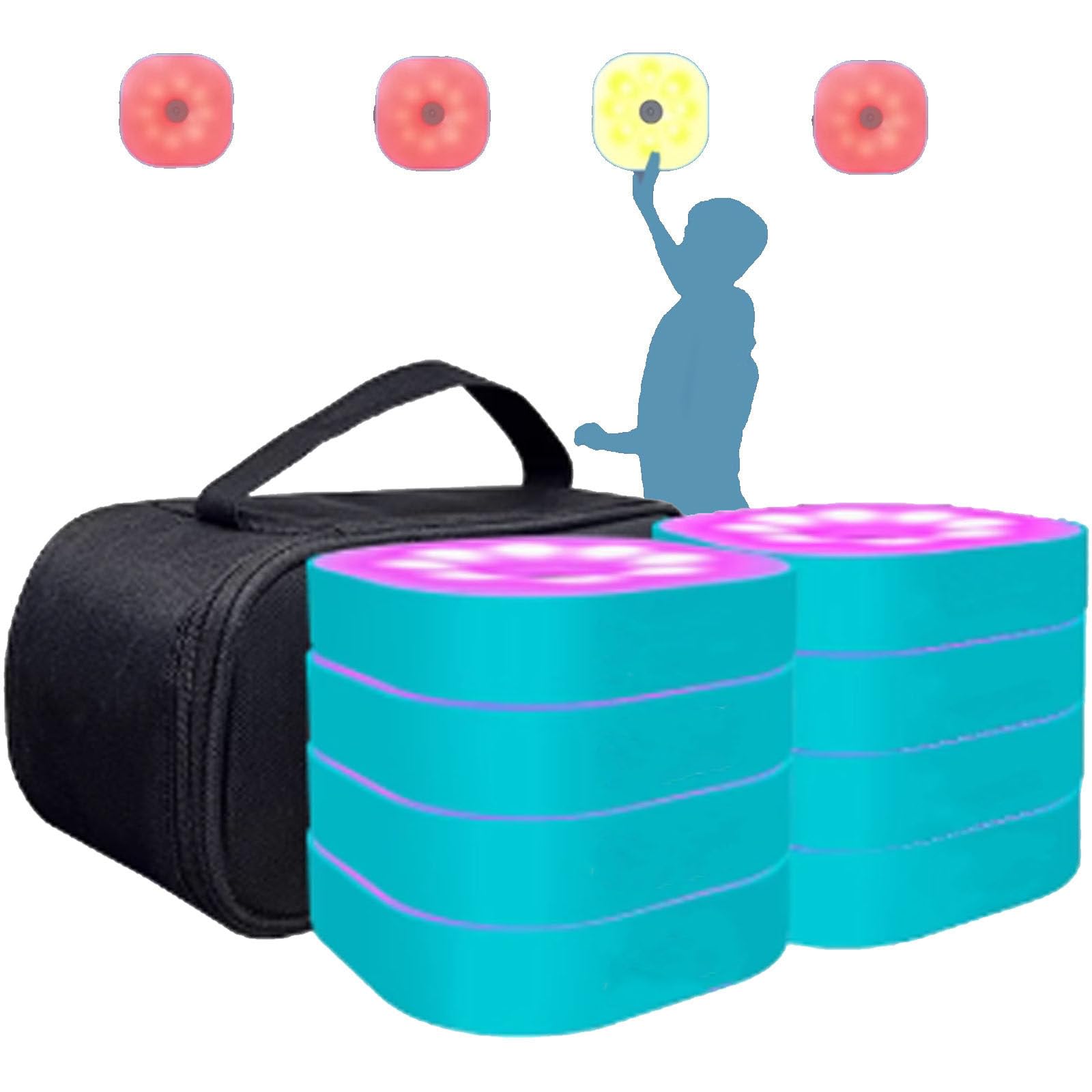 LjyAeono Sports Agility Light, Lasts 15 Hours, 10 cm Height Sensing Distance, Training Light with 4 Light Colors, 4 Modes, Improves Reaction Ability, Sports Agility 8lights