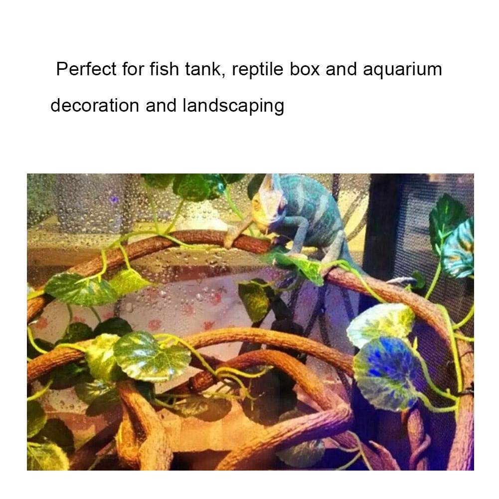 Künstliche Reptilien Kletterzweig mit Saugnäpfen, 9.84ft Flexible Jungle Rattan Lange Rebe, Habitat Dekor für Chamäleon, Echsen, Gecko, Schlangen