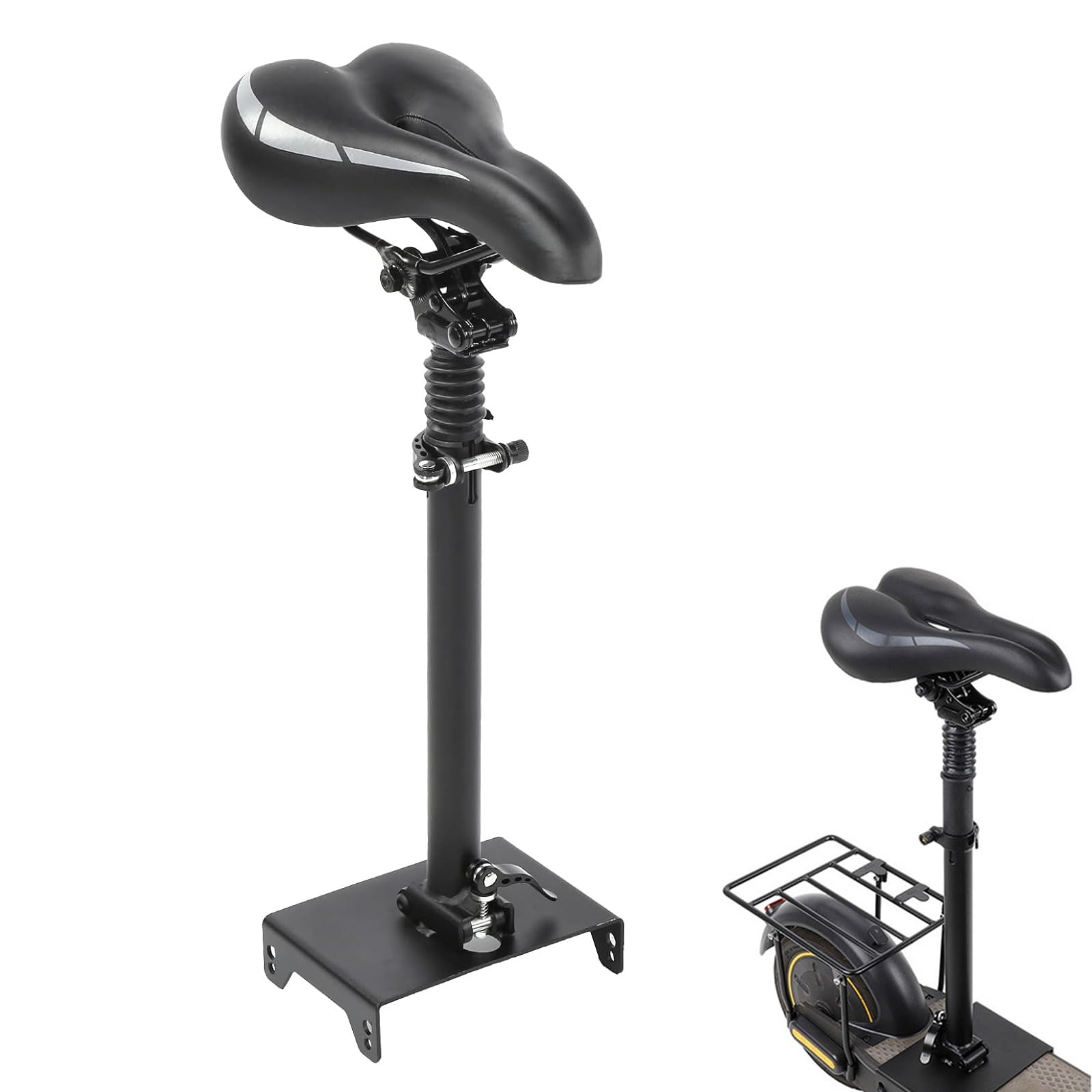 Générique Selle Trottinette, Siege Trotinette Electrique avec Coussin Rembourré en Mousse, Selle Trottinette électrique à Installation Facile pour La Plupart des Scooters