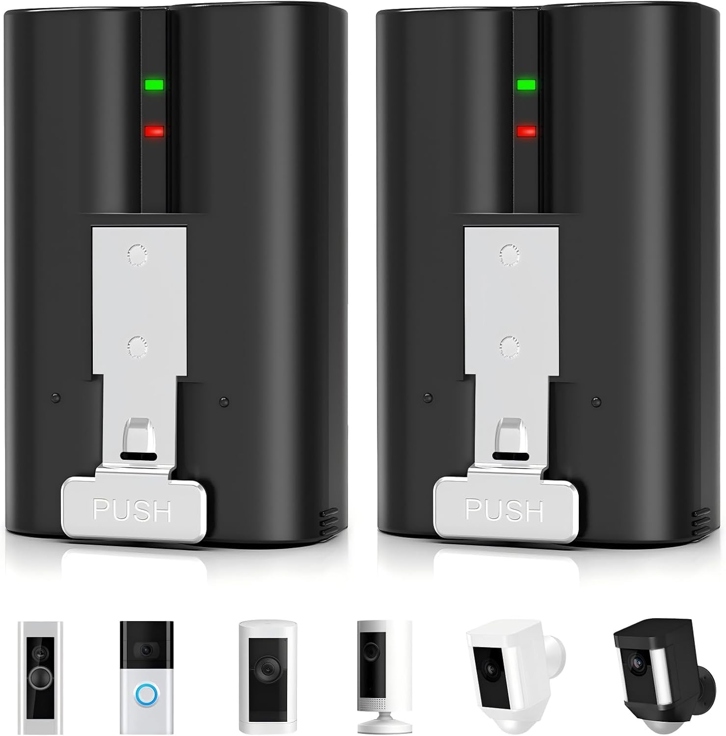 Replacement Ring Battery 2 Pack, 6040mAh Model v4 Rechargeable Battery