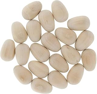 20pcs Unpainted Wooden Eggs Wooden Fake Eggs Easter Craft Eggs for Display Children DIY Painting Decoration
