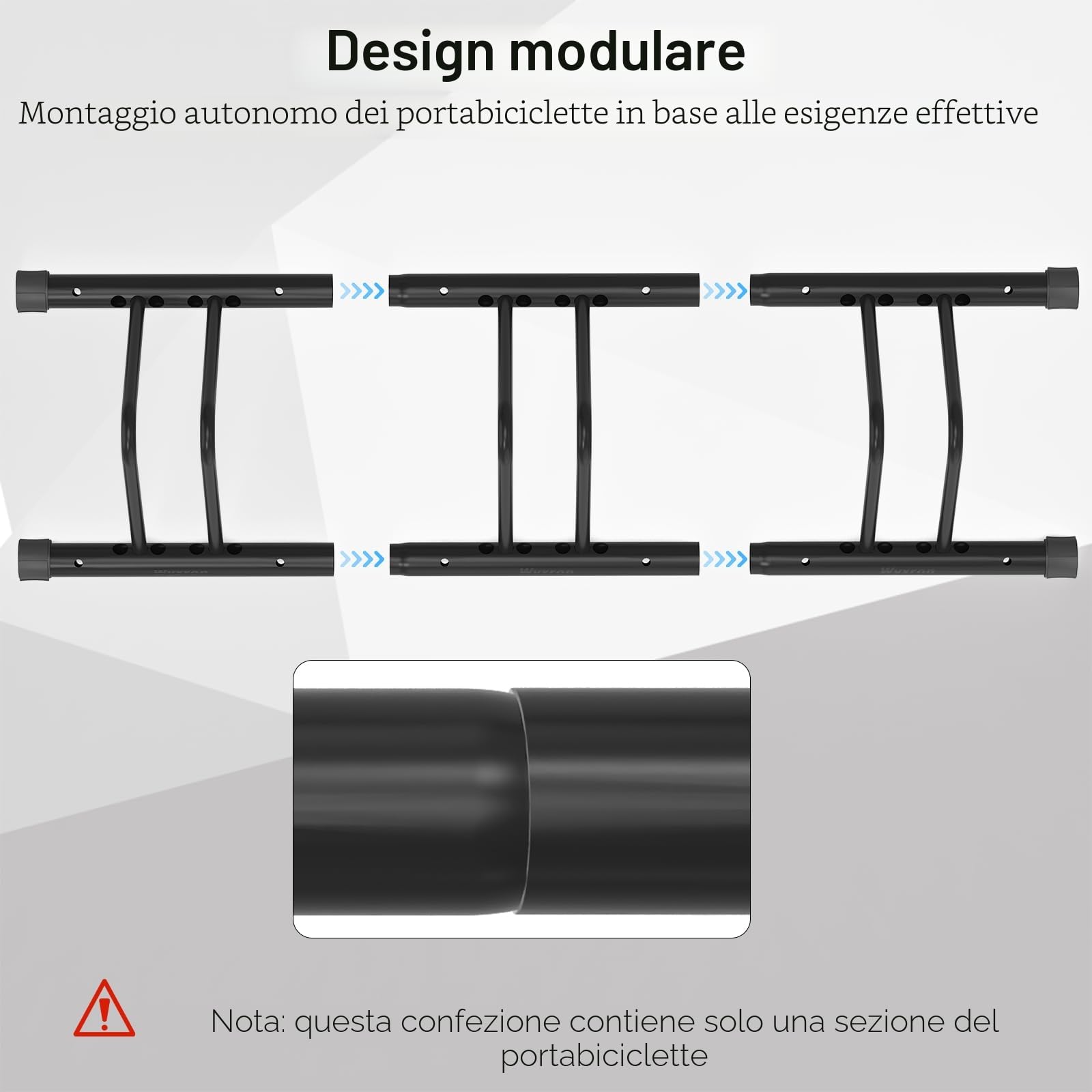 Rastrelliera Per Biciclette Wyxron Portabici Da Terra Acciaio Regolazione Distanza Montaggio Pavimento Parete