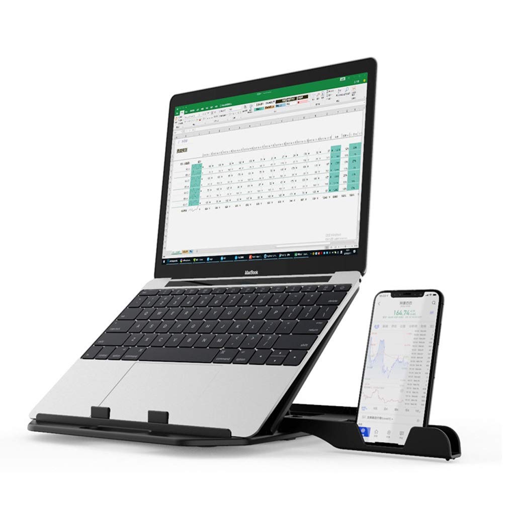 Soporte Portátil 2 piezas de soporte portátil for laptop, 7 Engranajes del soporte del ordenador portátil plegable ajustable con calor-Vent, ordenador portátil ergonómico soporte vertical for escritor