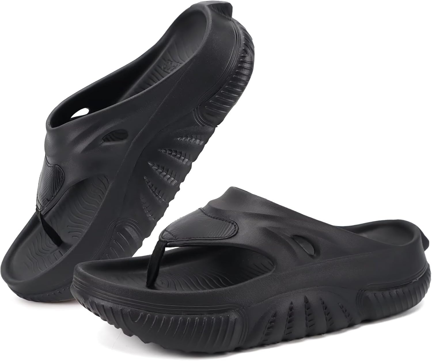 COFACE Men Orthopedic Footbed Flip Flops Fabric Toe Post Beach Sandals Size 7-15 - Image 7