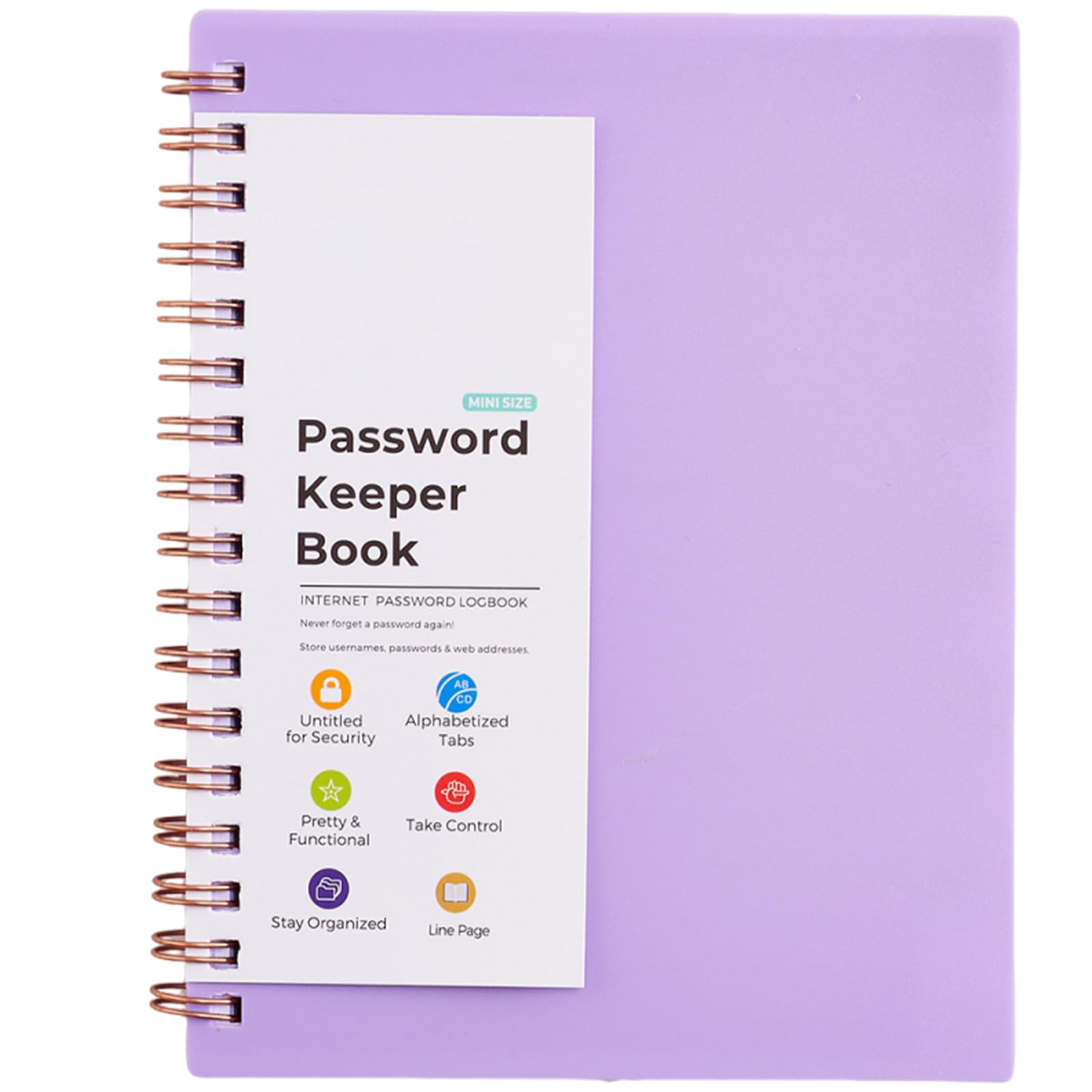 Xjdzineq A 6 Spirals Notebook Password Keeper Book with Indexed Diary Writing Pad Journal Notebooks School Supplies Password Keeper Book