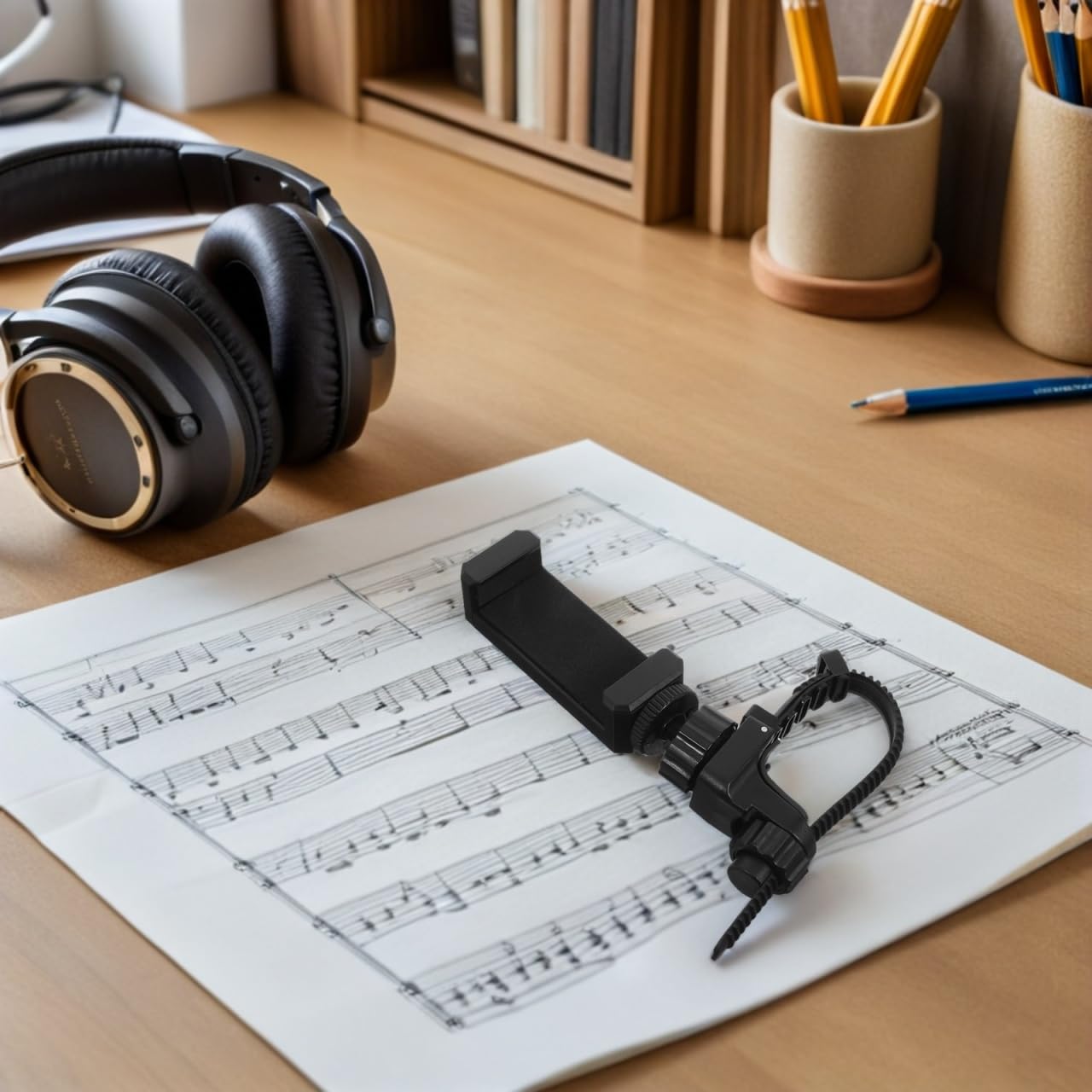Pretyzoom Soporte Ajustable Para TeléFono Para Trompeta Y TrombóN Clip De Lira Universal Atril De Metal Para Banda De MúSica Y Partituras Con ÁNgulo Flexible PortáTil