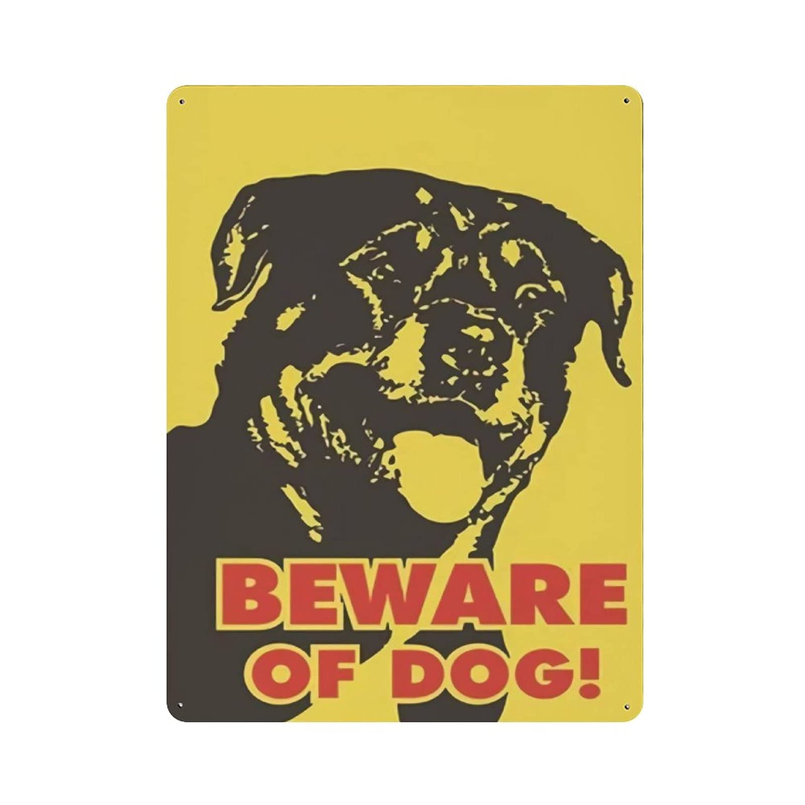 Metal Tin Sign Beware of Dog Vintage Tin Poster Metal Sign Wall Decoration Country Kitchen Home Garage Decor 16"x12"