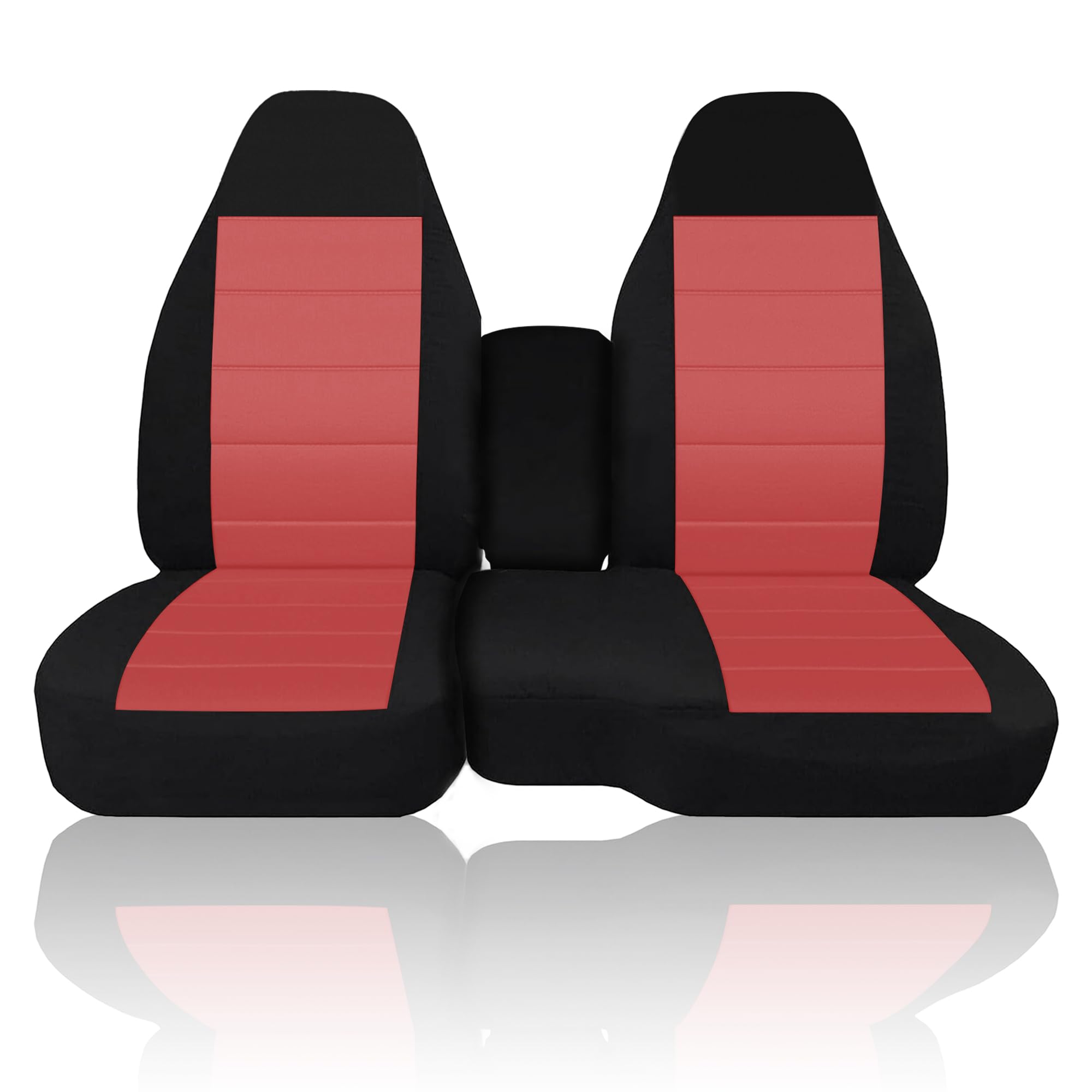 EDIETH Front 60/40 Split Bench Seat Covers with Console Armrest Seat Cover-Red Fit for Chevy Colorado GMC Canyon 2004 2005 2006 2007 2008 2009 2010