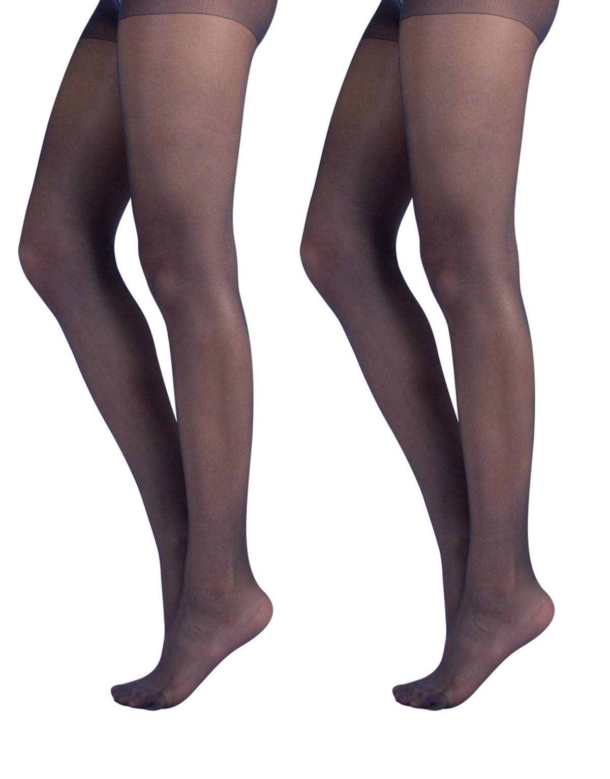 Calzitaly Women's 2 Pairs - Blue Navy Pack 2 Pairs Sheer Tights | Transparent Tights | 20 Den | Blu, Black, Natural | S, M, L, Xl, Xxl | Italian Hosiery | (M, )