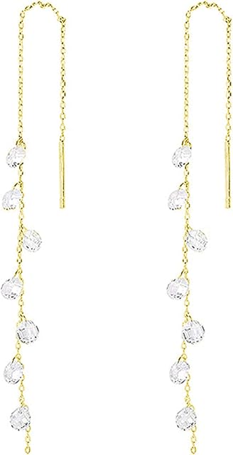 SLUYNZ 925 Sterling Silver Sparkling CZ Drop Dangle Earrings Chain for Women Girls Elegant Long Threader Earrings Tassel Mother's'Day Gift