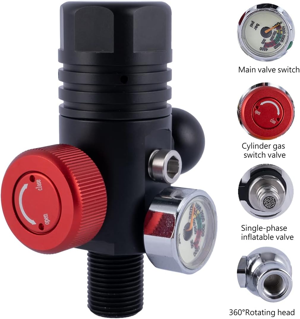 UNAROWHALS NS5000BA Mini Scuba Gear with 1L Diving Tank Aluminum Alloy Secondary Valve, Manual Pump, Diving Mask, Capacity Support 15~20 Minutes Underwater Breathing Less 30m for Diving : Sports & Outdoors