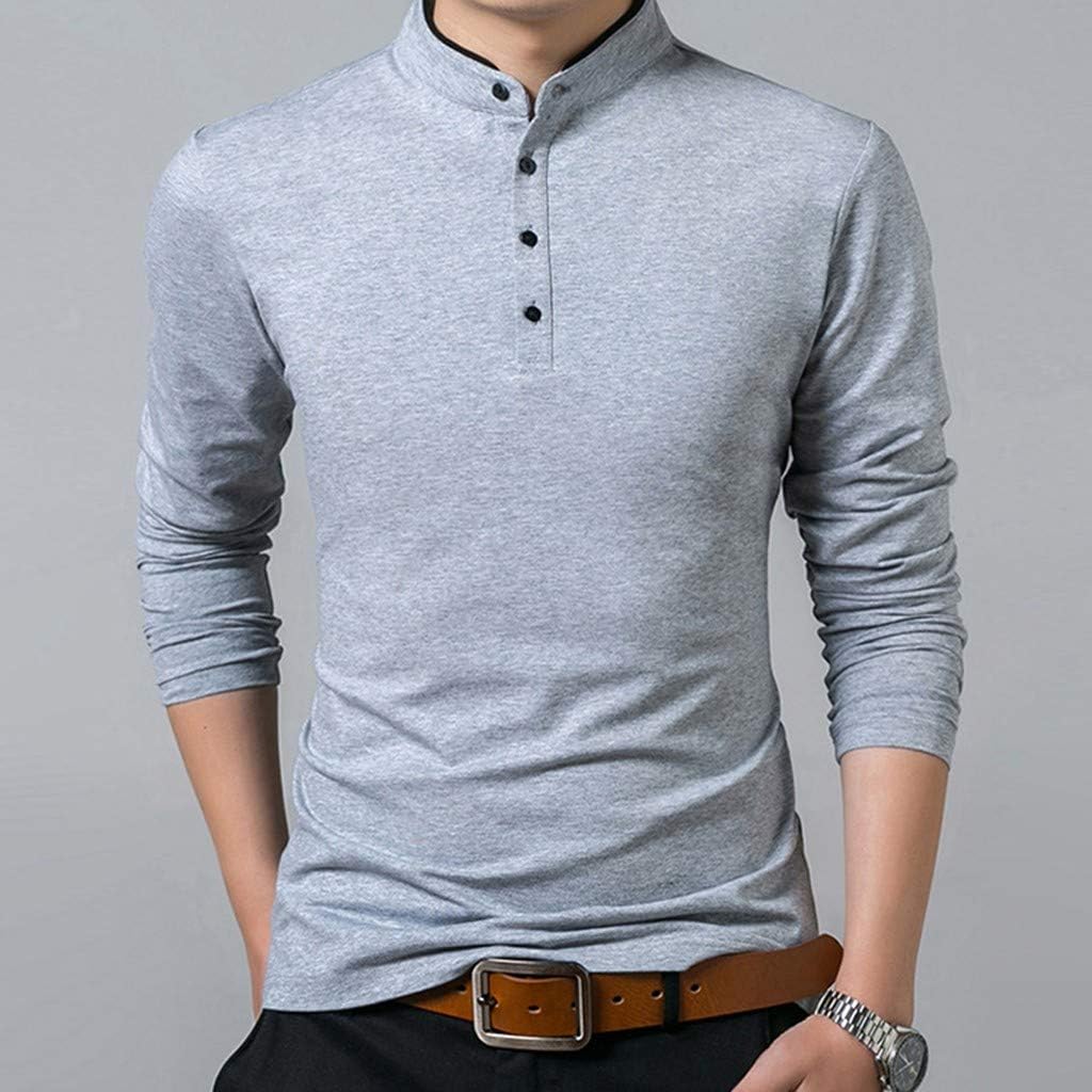 Men Solid Long Sleeve Shirt Tops, Male 