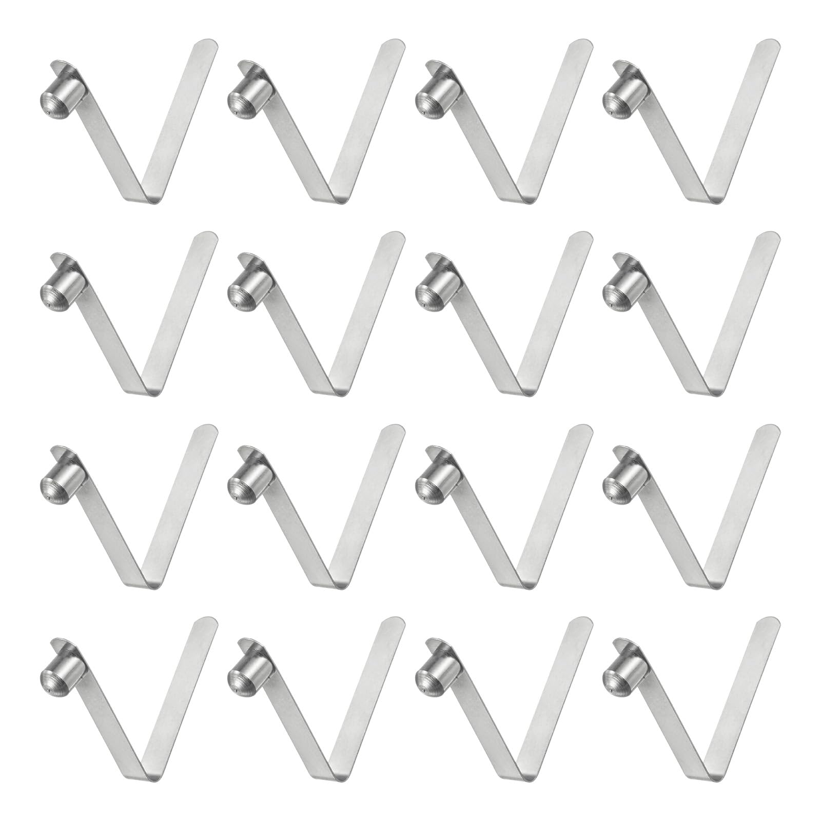 Uxcell 12pcs Single Button Kayak Paddle Snap Spring Clip 22x5mm V Shaped Hollow Lift Telescopic Locking Pole Clips