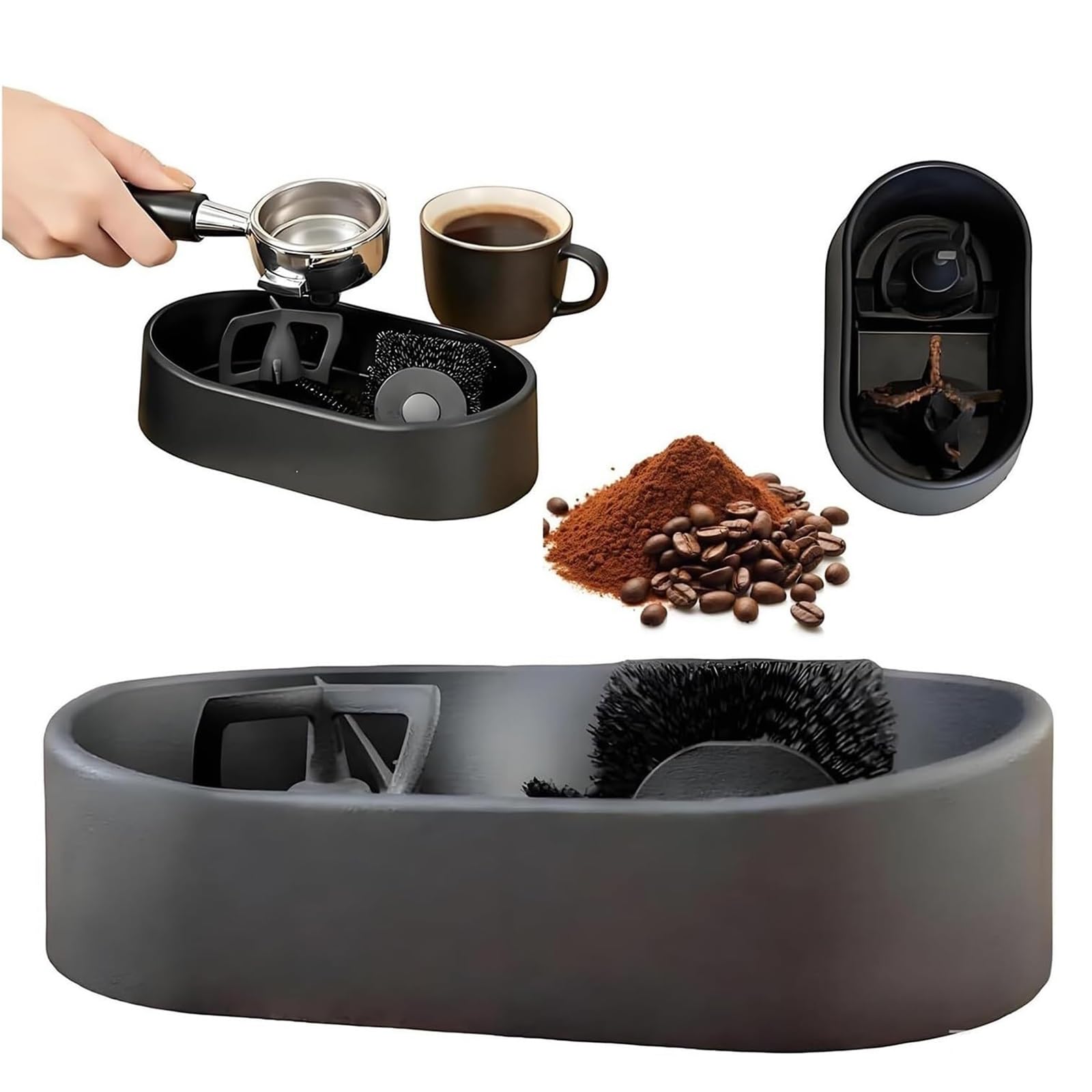 Coffee Portafilter Cleaning Kit, Electric Automatic Knock Box Cleaner, Electric Espresso Portafilters Cleaner Machine For 51/53/58mm Espresso Machines, Home & Cafe