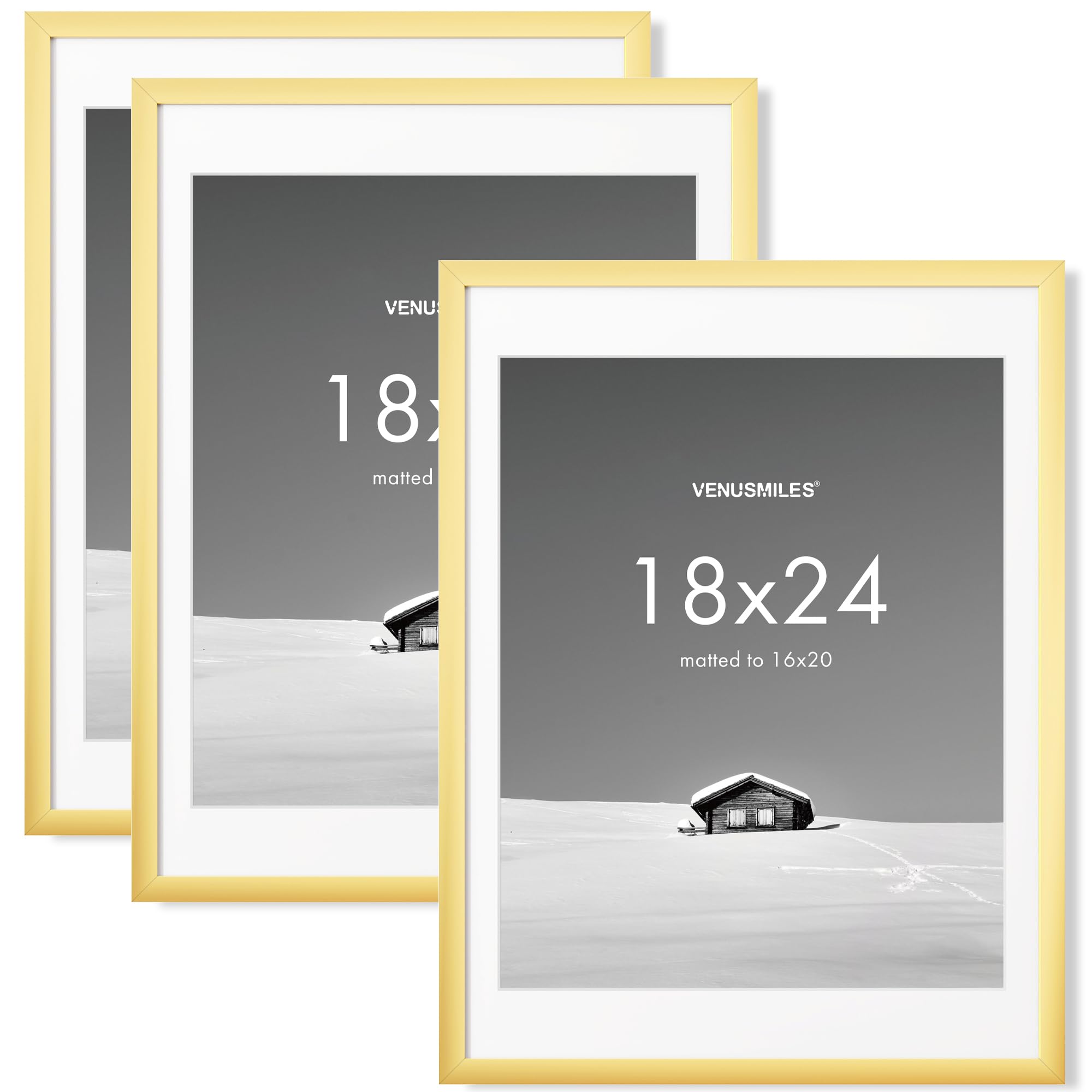 Venusmiles 18x24 Gold Picture Frames 3-Pack