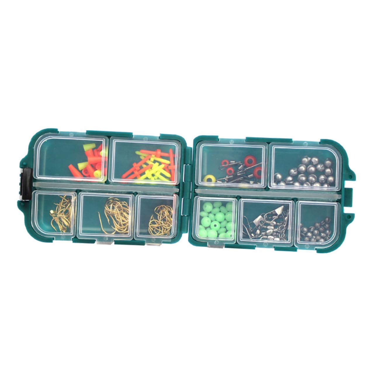 Abaodam 157Pcs Portable Fishing Kit Multifunctional Fishing Parts Box with Hooks Beads Connectors Durable Mini Utility Storage Set for Anglers