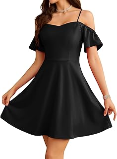 Women's Cocktail Party Prom Dress for Teens, Off Shoulder Homecoming Wedding Guest Semi Formal Short Dresses