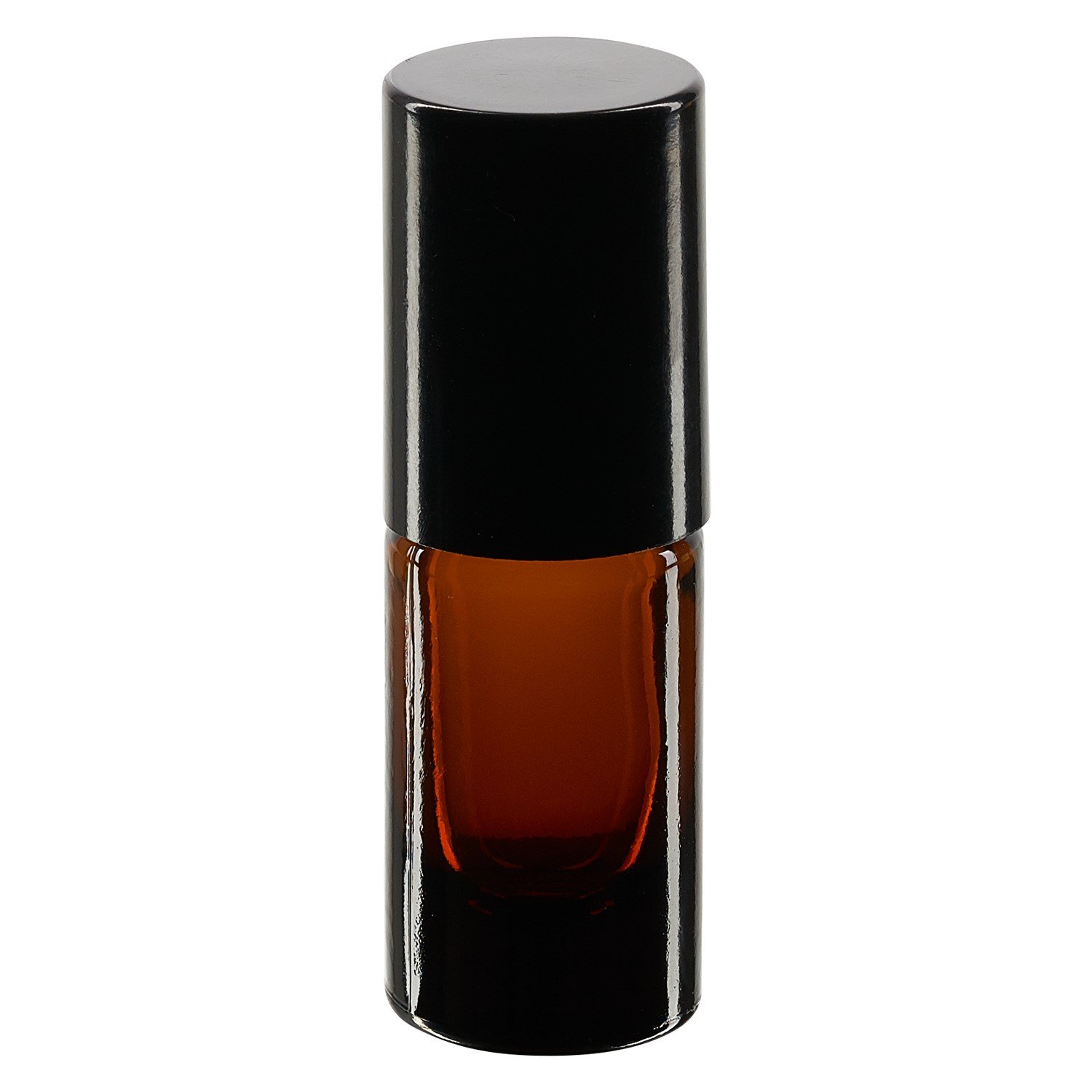 100x Glas Deostick mit brauner 5 ml Flasche, leerer Deo Roller - inkl. schwarzem Roll On Verschluss