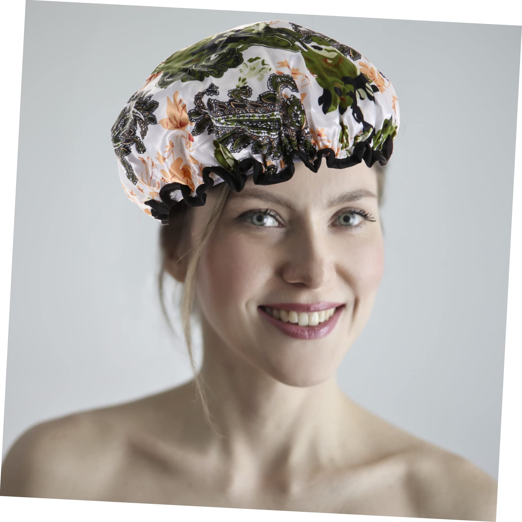 Beaupretty 6piezas Gorro Doble Para Pack De Sombreros Para Mujeres Diseño Impreso Para Cuidado Facial Baños y Limpieza Del Hogar