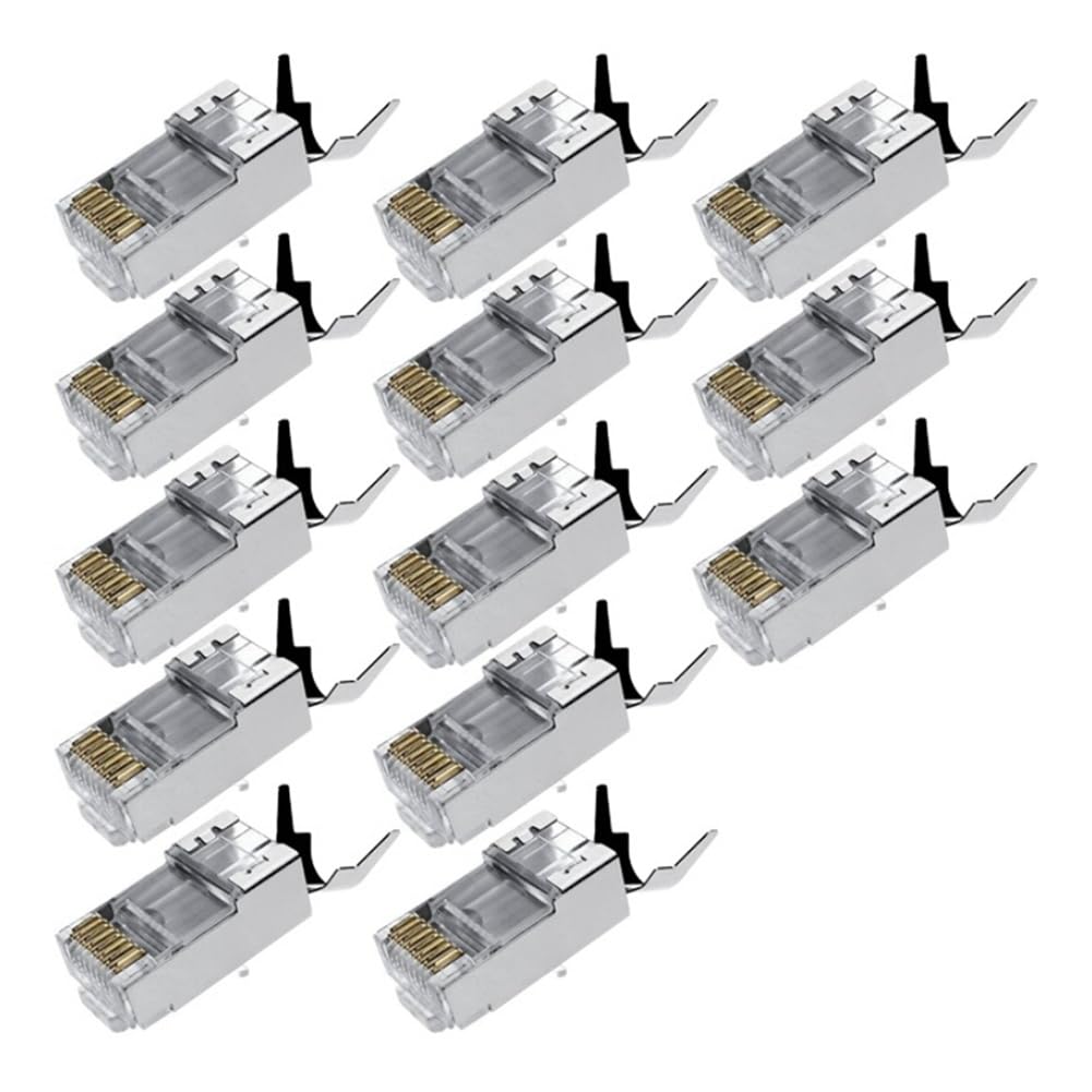 Ctrlzs 20Pcs Cat7 Metal Shielded Rj45 Connector Ethernet Cable Plug Cat 7 Shielded Rj45 Connector