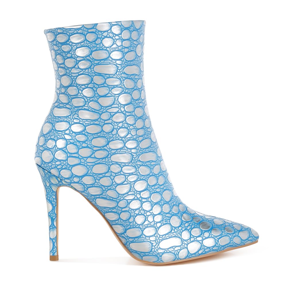 Embossed Stiletto Heel Ankle Boots-image-48