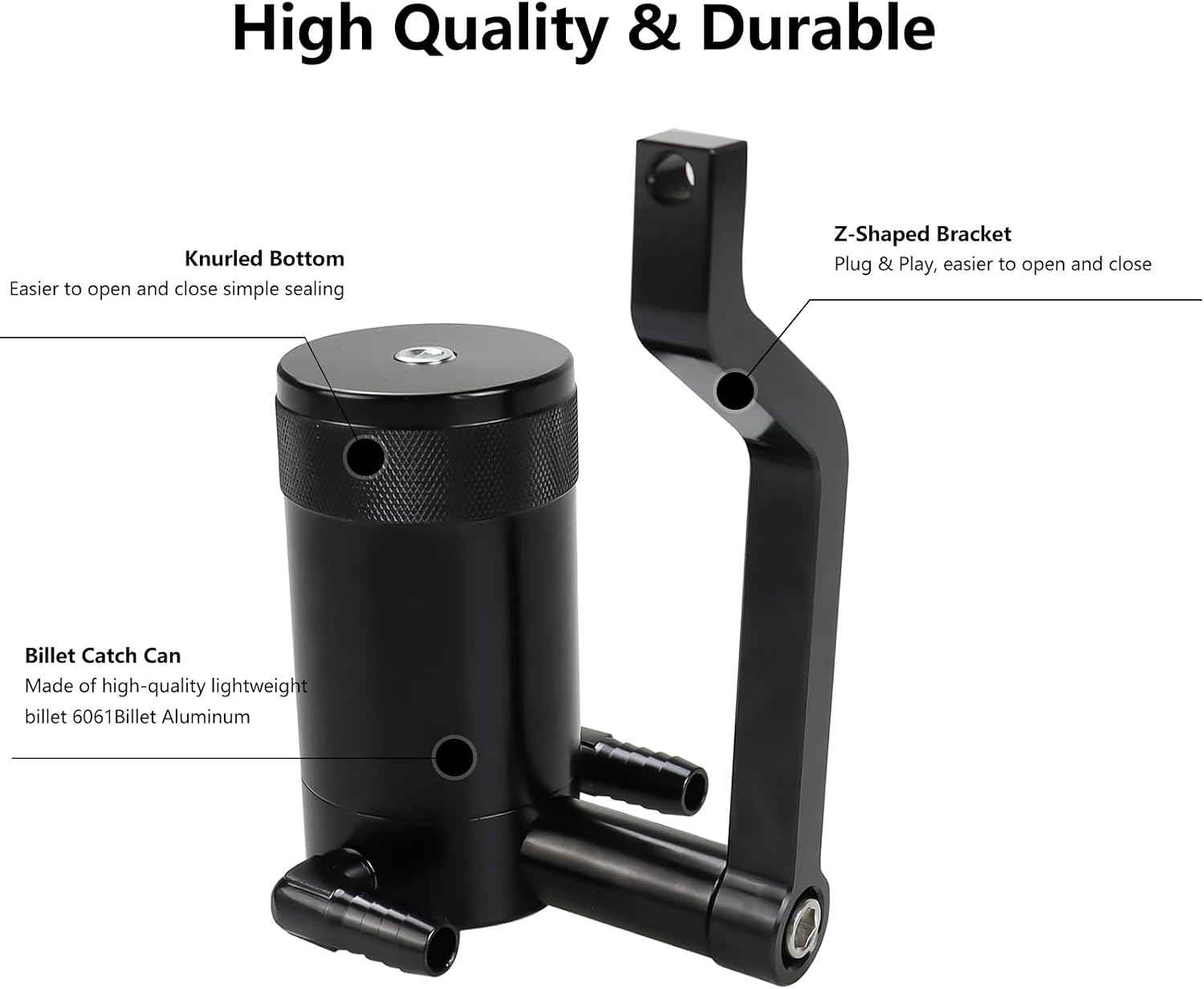 Billet Oil Catch Can Kit 6.4L Air Oil Separator W/ Technology Z-Bracket Compatible with Chrysler 300 Dodge Charger Challenger Jeep Grand Cherokee 2011-2021