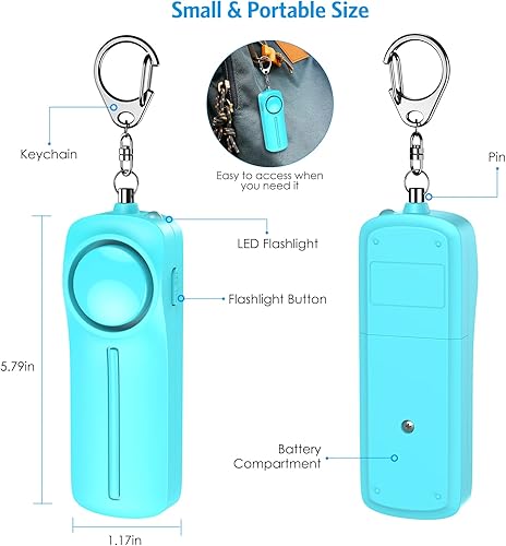 Miniatura 6 de AMIR Juego de llaveros de seguridad para mujeres y niños, 4 piezas de accesorios de llavero de seguridad, juego de llaveros de defensa personal para