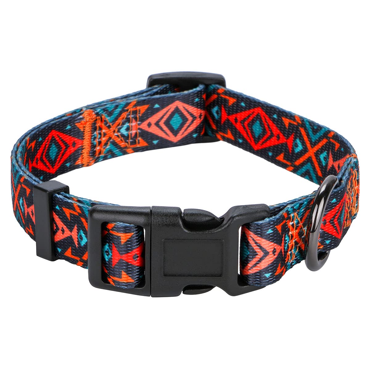 Rhea Rose Tribal Dog Collar Aztec Pattern Adjustable Collars Small, E_Tribal