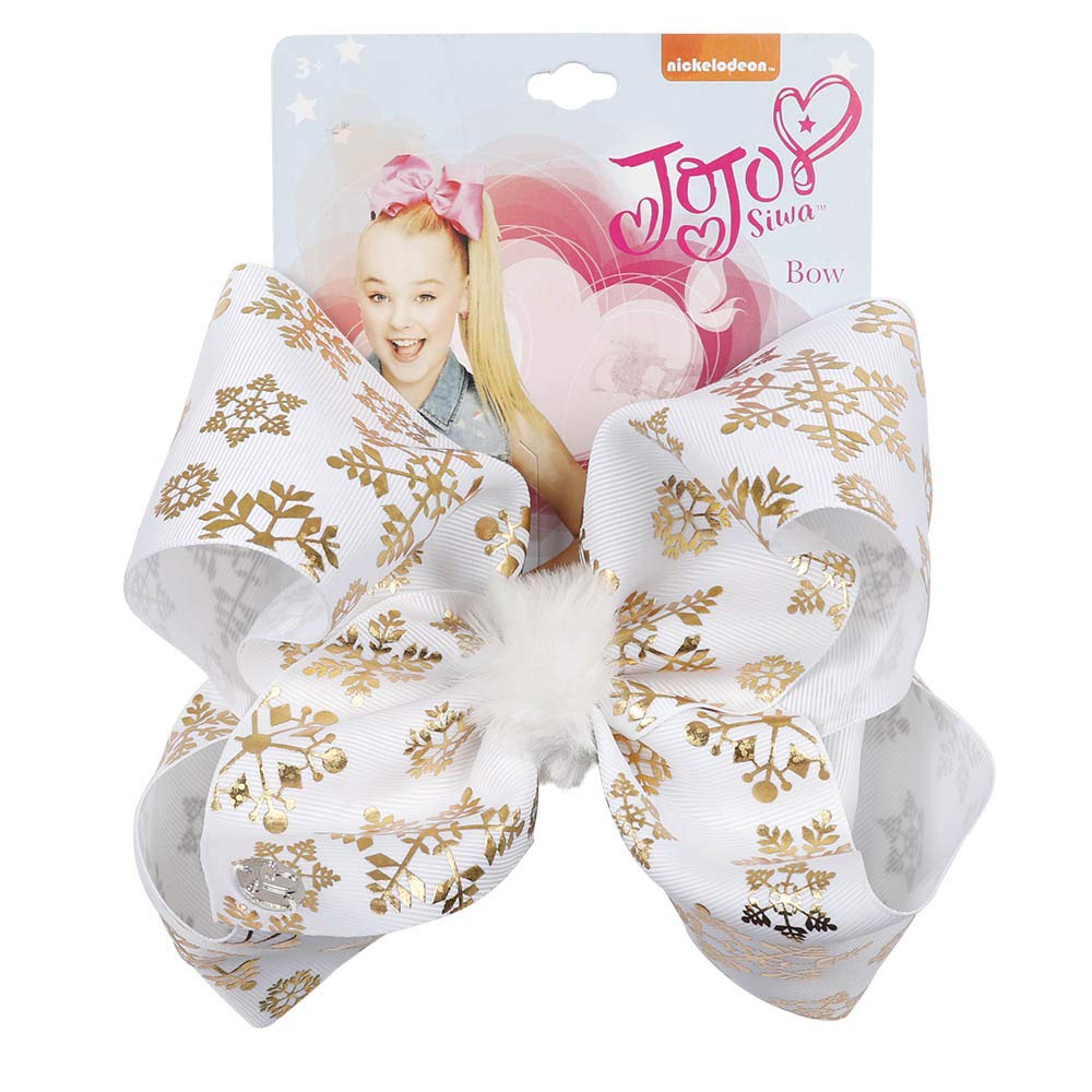 JOJO SIWA Bow Christmas Collection (White with Snow Flakes)