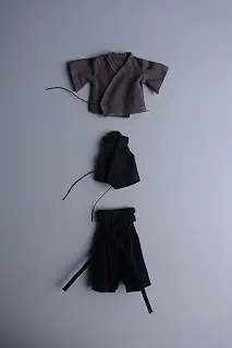 LOUGIDBVAZ 1/12スケール 男性 女性 服 、侍ジャパンセット、刀客、浪人武士服、戦闘スーツ (ヘッド、素体は含まりません) (ダークグレー)