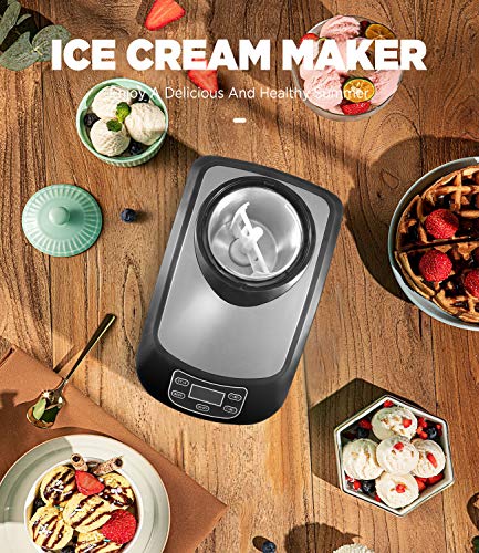 Northair Fully Automatic Ice Cream Maker with Compression Cooling, 1.4 Quart Frozen Yogurt, Sorbet Ice Cream Machine with a Recipe Booklet - Thumbnail 5
