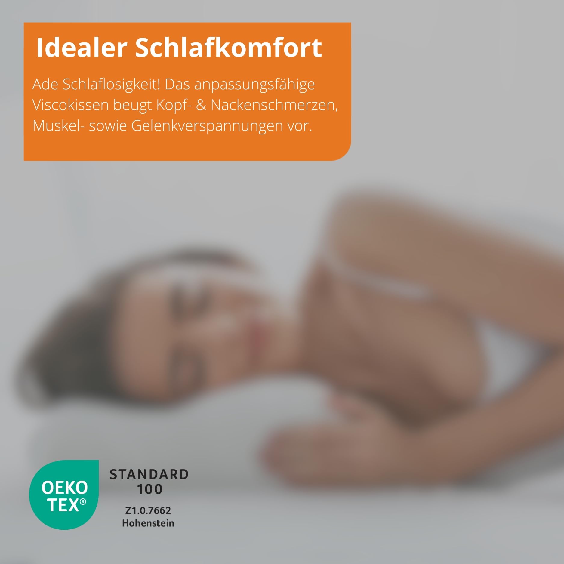 sleepling orthopädisches Nackenstützkissen 35x70 cm, Kissen gegen Nackenschmerzen, Seitenschläferkissen mit Bezug 35 x 70 cm, ergonomisches Kopfkissen, Memory Foam, höhenverstellbares Nackenkissen
