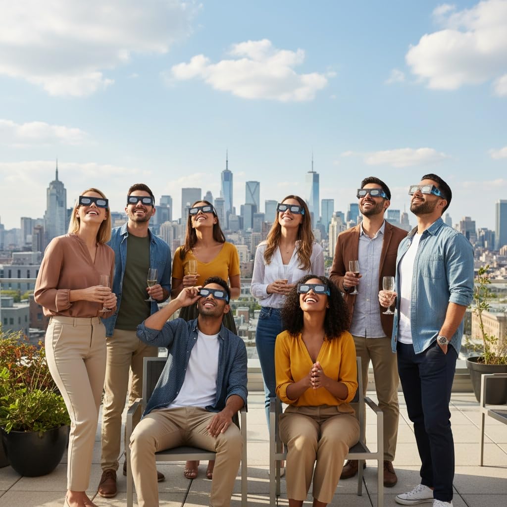 Absolute Eclipse Sonnenfinsternis Brille Astronomie 2026 zum Sehen der Sonnenfinsternis - ISO 12312-2 CE Zertifiziert - 10er Pack - Design Orbiter - Erwachsene Kinder - EU Hersteller Anerkannt AAS