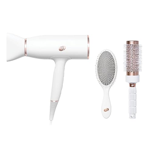 T3 AireLuxe Ionic Hair Dryer & Brush Set — 5 Heat/3 Speed, Includes Paddle and 2.5-inch Round Brush