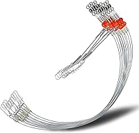 Vista 12 de YOTO Líderes de pesca, aparejo de aparejos de acero inoxidable con señuelo de aparejos giratorios a presión, líder de alambre de agua salada, líder