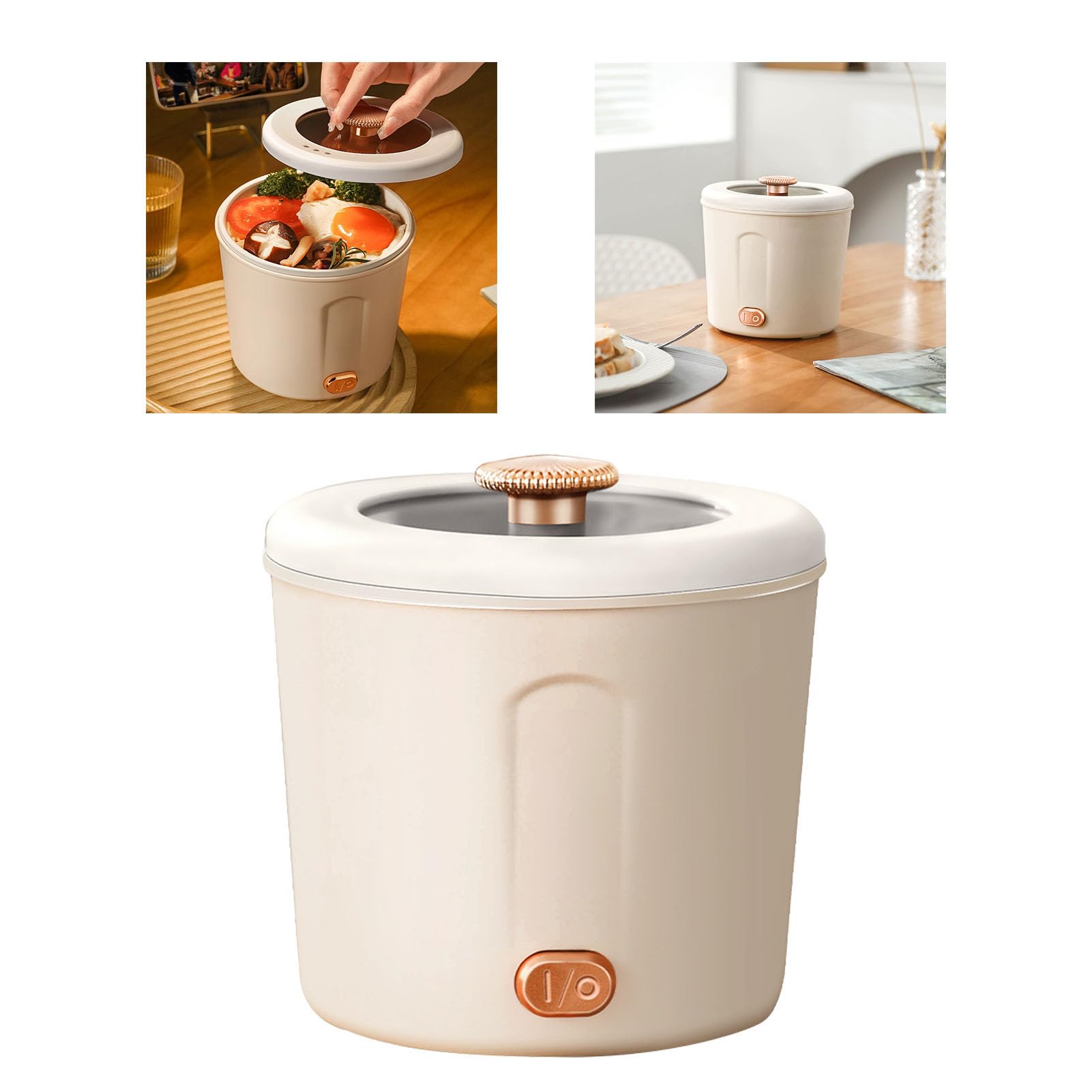 Tnfeeon Mini électrique Hot Pot Portable Portable Small Hotpot électrique pour les Services aux étudiants Mini Connecteur UE Hot Pot EU (WHITE)