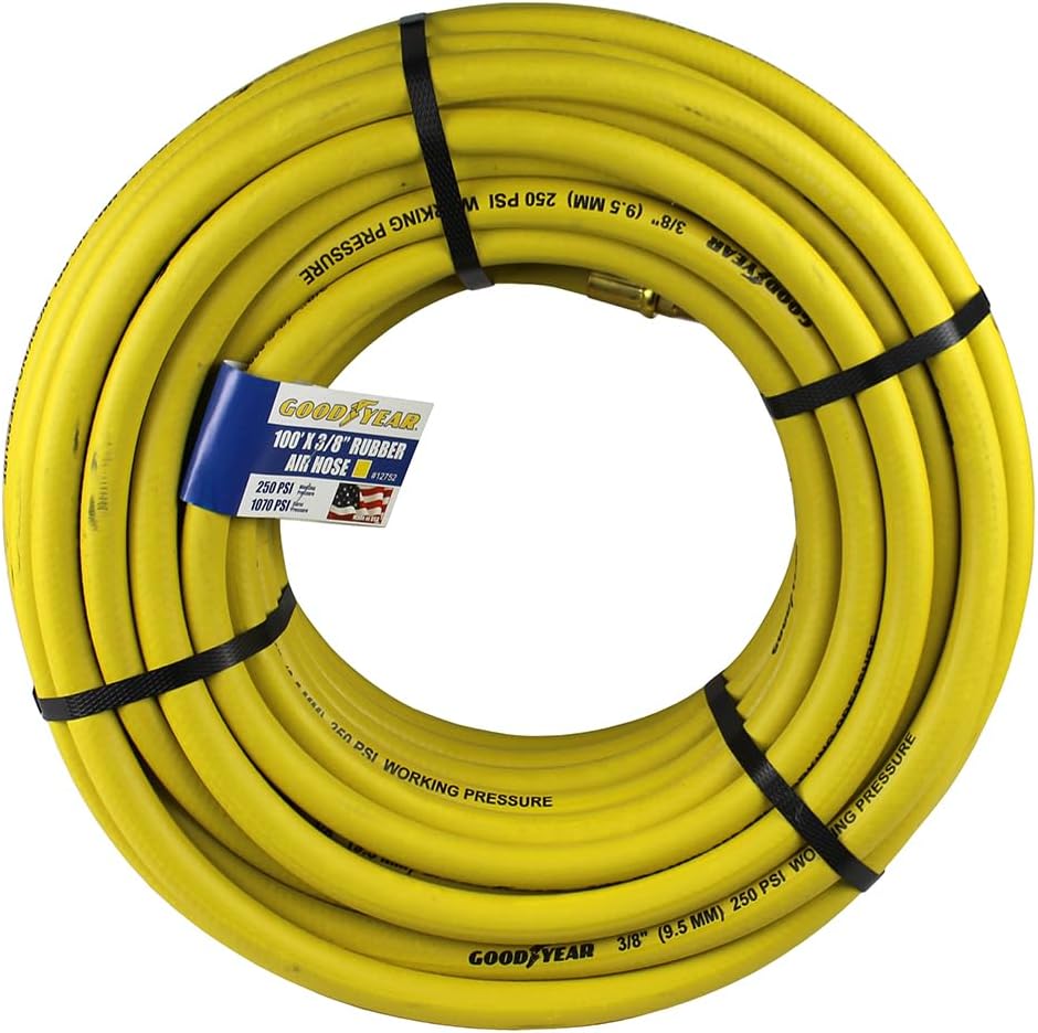 Goodyear Rubber Air Hose - 3/8in. x 100ft. 250 PSI, Model Number 46506