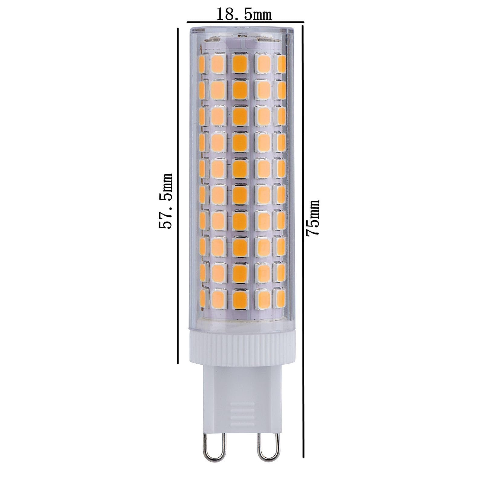 Bombilla LED G9 12W 1100LM lámpara de bajo consumo AC100-240V no regulable (3PCS) (Color : 4500K)