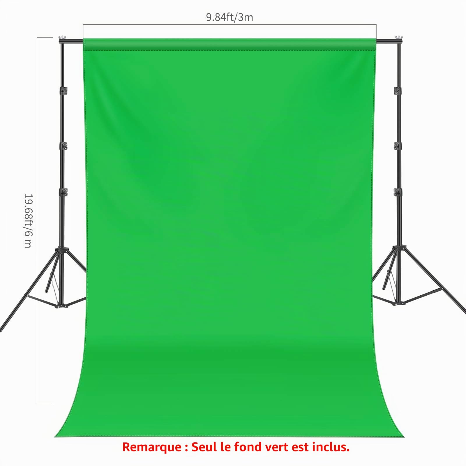 Neewer 10x20 ft / 3x6m Photo Studio 100% Mousseline Pure Pliant Toile de Fond pour Photographie, Vidéo et Télévision (Verte)