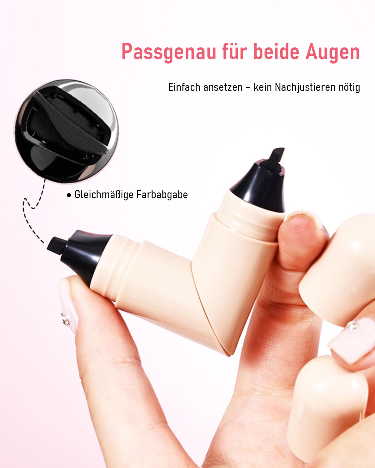 EONFAVE Stempel do eyelinera, dwustronny, wzór skrzydła na lewą i prawą stronę, precyzyjna kreska z obrotową konstrukcją, wodoodporny, długotrwały makijaż