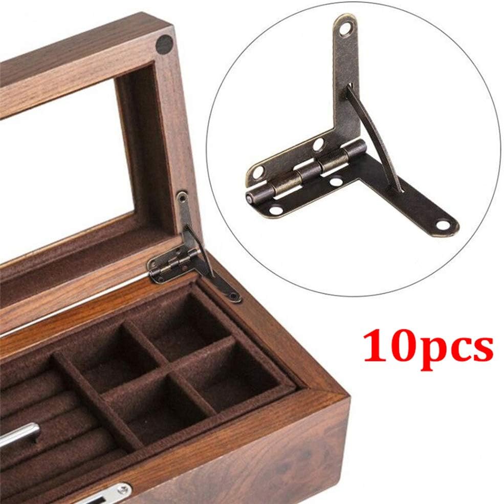 Deyan 10 pcs 90° Angle Wooden Box Supports Hinge for Small Wooden Jewelry Wine Case Watch Box Wooden Lid
