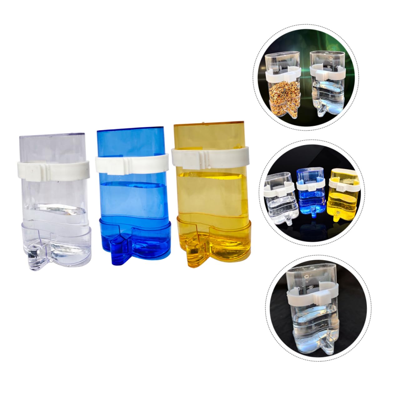 12 Piezas Comedero Automático para Pájaros y Loros Comedero para Loros De Material Resistente para Uso Jaulas o Exteriores Dispensador De Agua