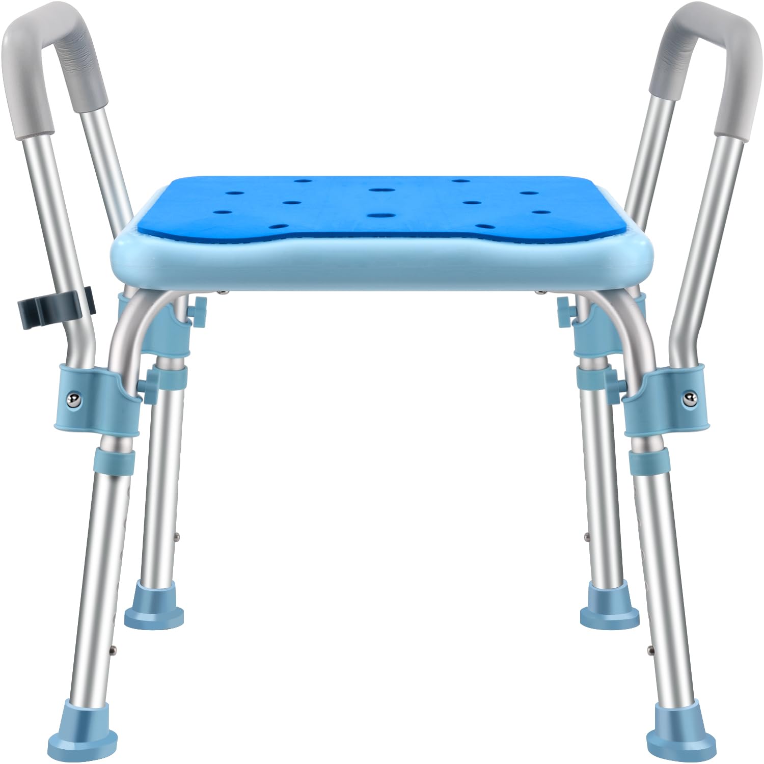 Bath Chair Bench with Arms, Medical Shower Bench Bath Stool Safety Seat for Elderly, Adults, Disabled, Blue Shower Stools
