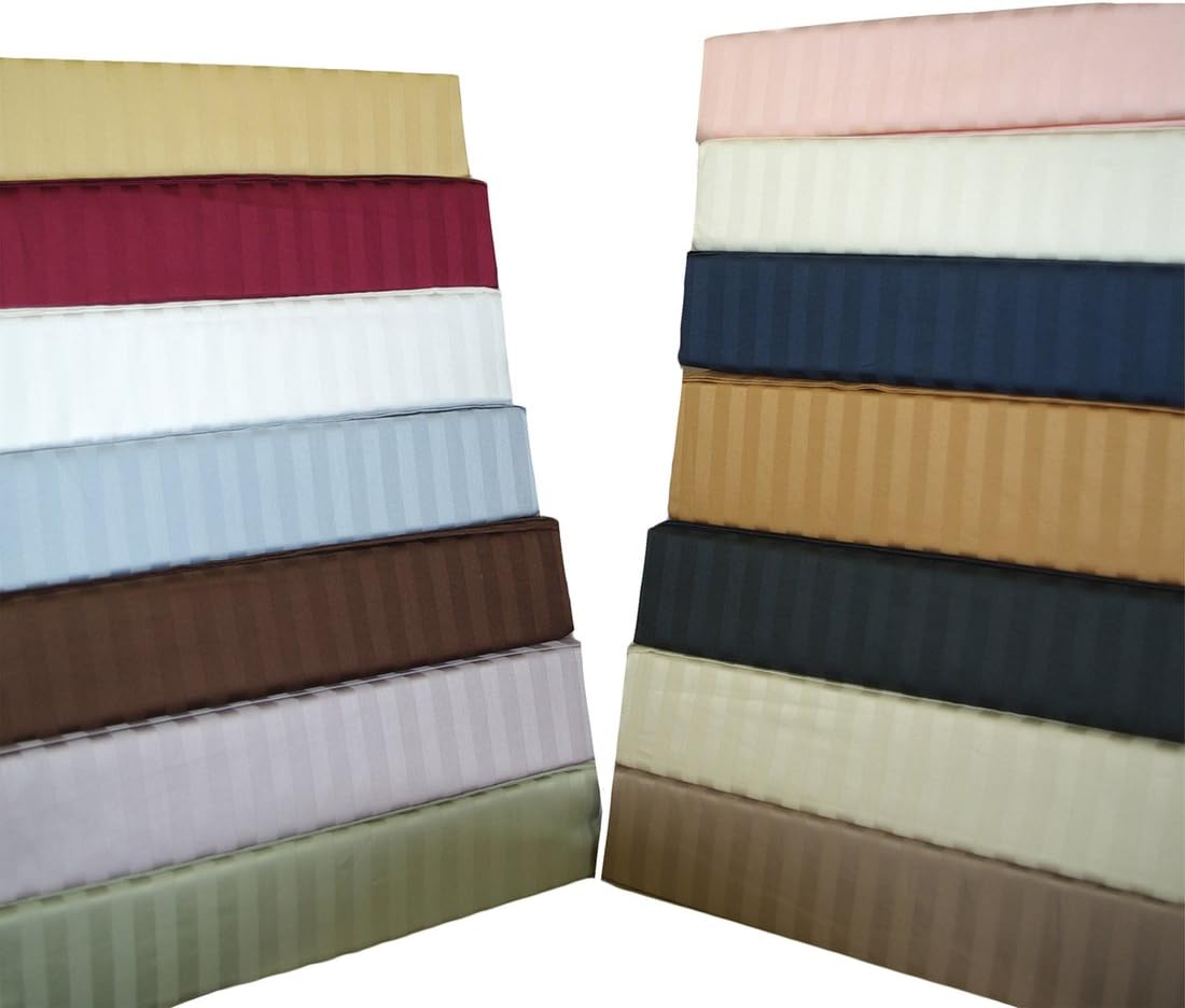 Stripes Super Single size Taupe 300 Thread Count Attached Waterbed