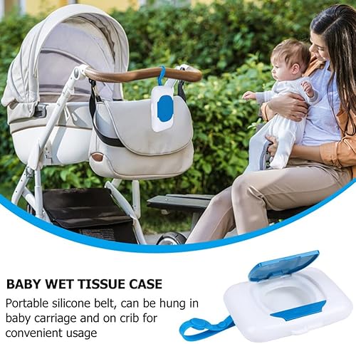 Miniatura 2 de Caja de toallitas para bebés, contenedor de toallitas para bebés, dispensador de toallitas desechables para toallitas húmedas para calentador,