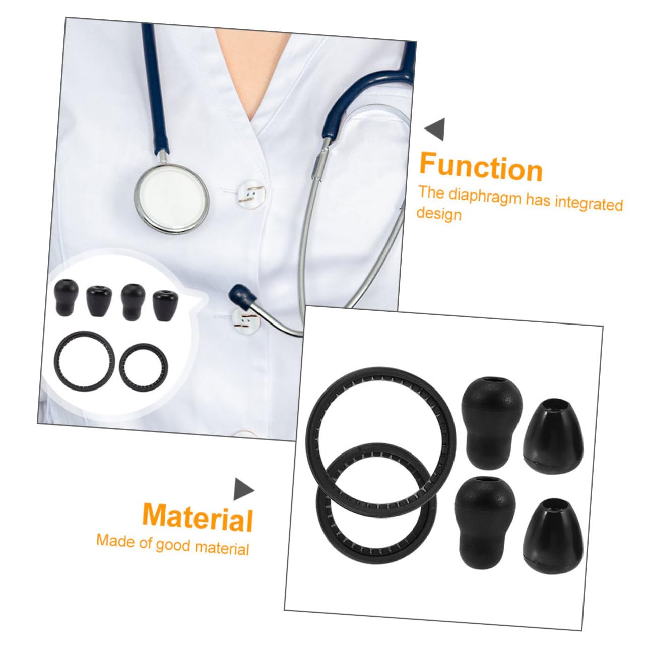 SOLUSTRE 8sets Membrane e Auricolari Per Stetoscopio Accessori Medici Per Professionisti Della Salute Compatibili Con La Maggior Dei Modelli Sul Mercato Comfort Assicurato e Facile Utilizzo