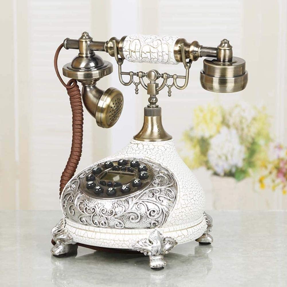 Telefono europeo retrò vecchio stile - Telefono retrò con filo - Telefoni decorativi vintage Suoneria tradizionale Decorazione Feng Shui Telefono artigianale Telefono fisso, Telefono montato a pare