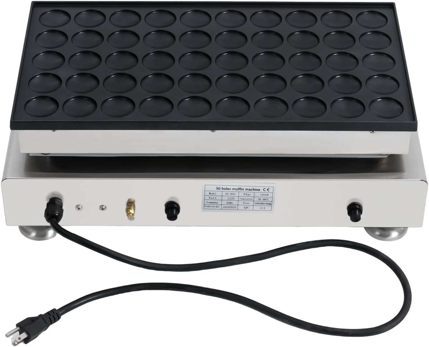 Mini Pancake Maker Machine, 50PCS Commercial Waffle Pancake Making Machine with Timer and Temperature Adjustment, 1800W 110V Mini Non-Stick Pancake Griddle for Home Restaurant