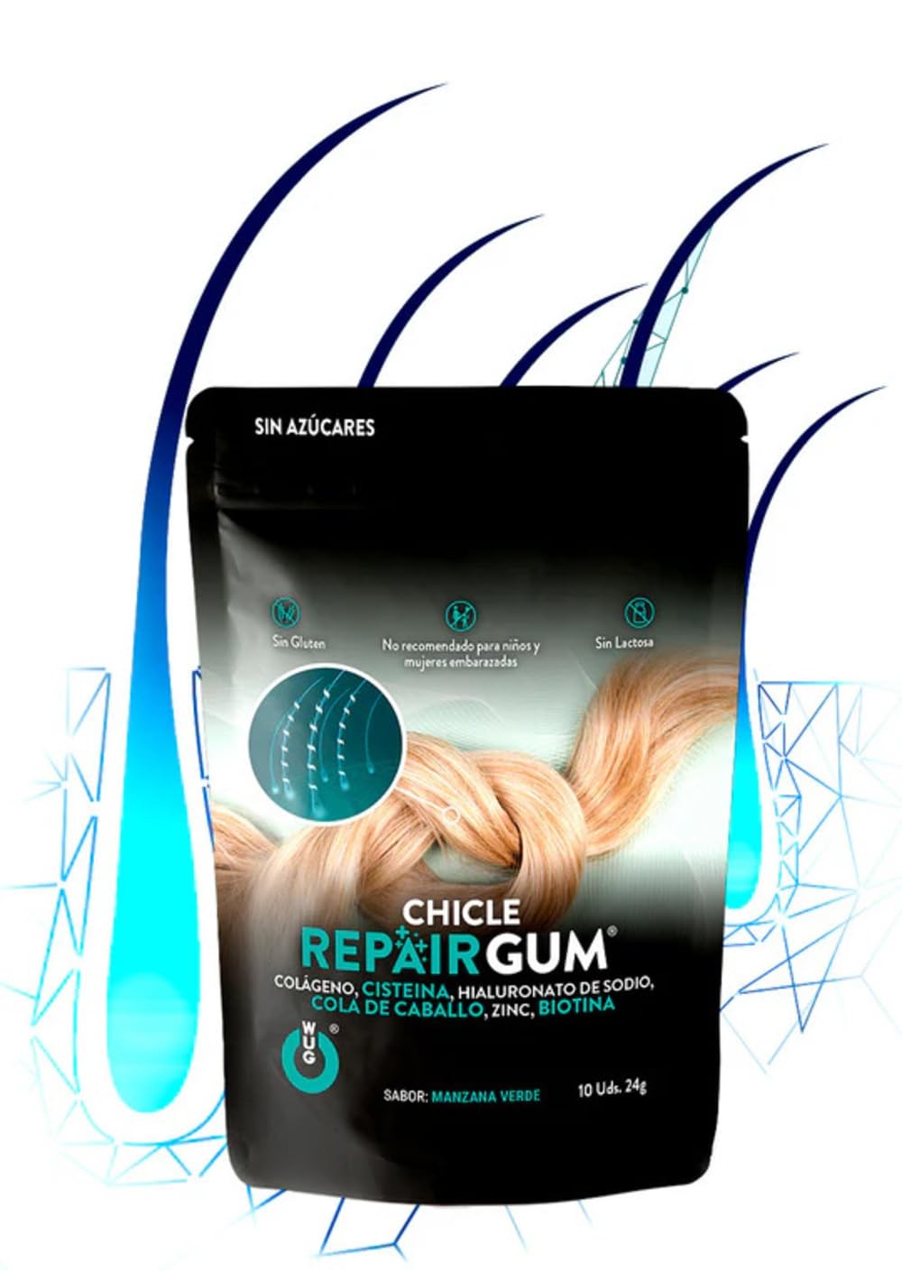 Complément Alimentaire WUG GUM - Pour Activer Corps Et Esprit - 10 Unités (Gommes) - Fabriqué En Allemagne