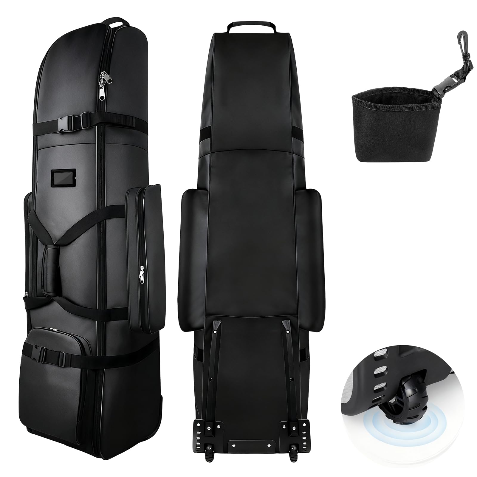 Fundas de Viaje para Golf con Ruedas, Estuche de Vuelo, Tela Oxford 900D Impermeable